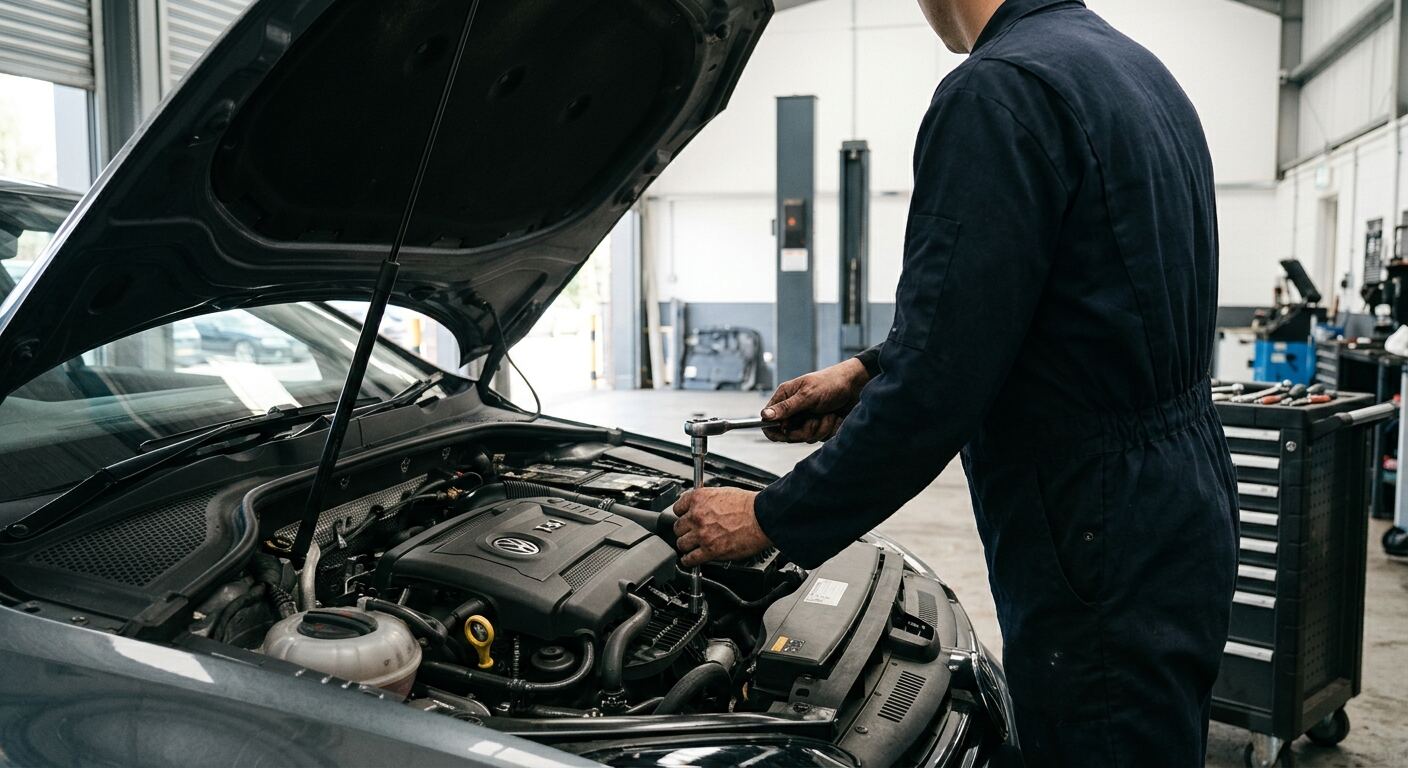Mechanical work on a vehicle engine