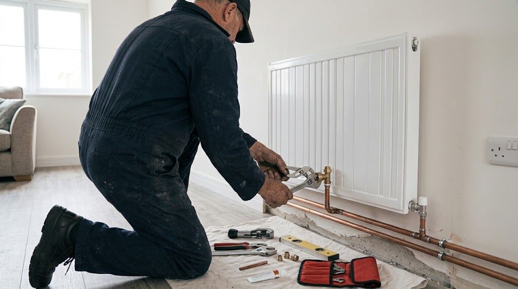 Radiator installation in a home